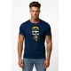 Vyriški tamsiai mėlyni marškinėliai Kaukolė su kepure PK4016