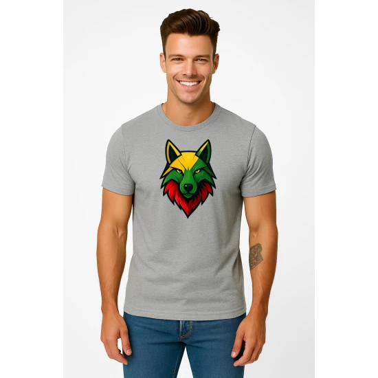 Vyriški šviesiai pilki marškinėliai Vilkas PK4021