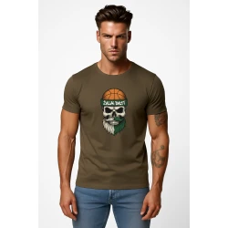 Vyriški chaki marškinėliai Kaukolė su kamuoliu