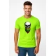 Vyriški neoniniai žali marškinėliai Kaukolė su barzda PK4015