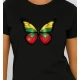Moteriški juodi marškinėliai Drugelis PK4025
