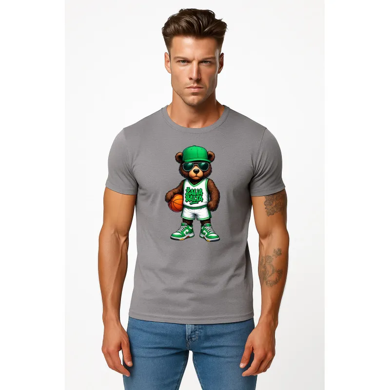 Men's grey T-shirt Coon without jumper PK4020