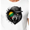 Męska biała koszulka Wolf grey PK4031