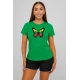 Moteriški žali marškinėliai Drugelis PK4025
