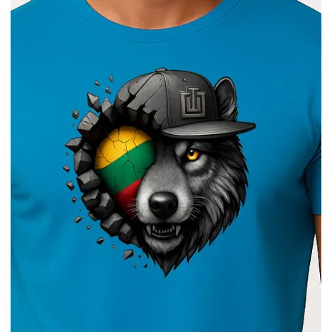 Męska niebieska koszulka Wolf grey PK4031