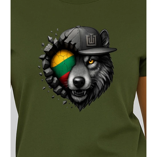 Moteriški chaki marškinėliai Vilkas pilkas PK4029