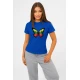 Moteriški mėlyni marškinėliai Drugelis PK4025