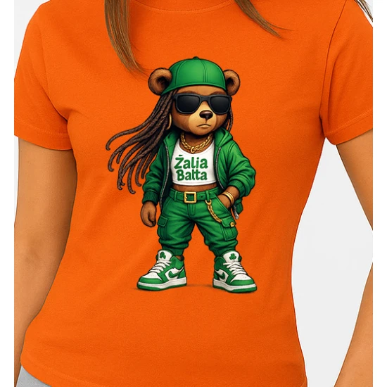 Moteriški oranžiniai marškinėliai Meškutė PK4023