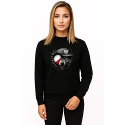 Moteriškas juodas džemperis Lenkija vilkas