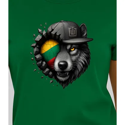 Naiste roheline T-särk Wolf hall PK4029