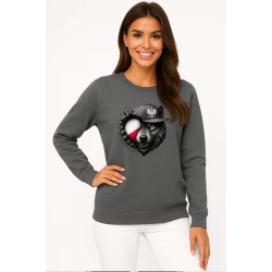 Moteriškas pilkas džemperis Lenkija vilkas