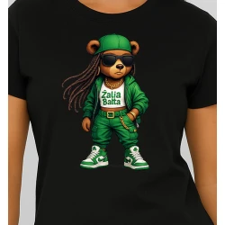 Moteriški juodi marškinėliai Meškutė