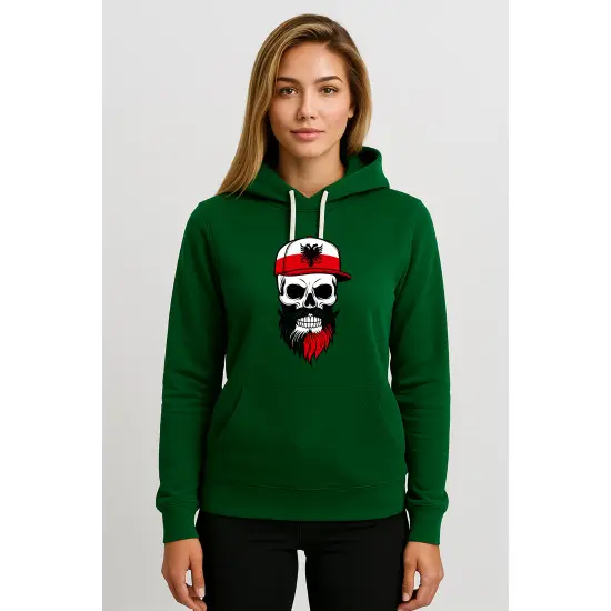 Moteriškas žalias džemperis Poland skull cap PK4033