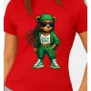 Women's red T-shirt Bear PK4023