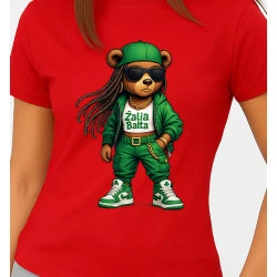 Moteriški raudoni marškinėliai Meškutė