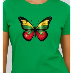 Moteriški žali marškinėliai Drugelis