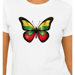 Moteriški balti marškinėliai Drugelis