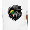 Damska biała koszulka Wolf grey PK4029