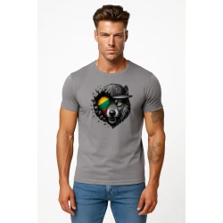 Vyriški pilki marškinėliai Vilkas pilkas