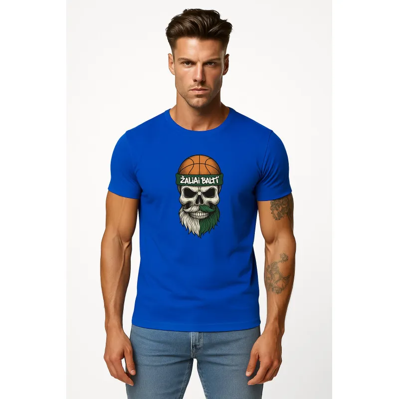 Men's blue shirt Skull and Ball PK4022