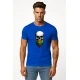 Vyriški mėlyni marškinėliai Kaukolė su barzda PK4015