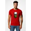 Men's red shirt Skull and beard PK4015