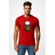 Vyriški raudoni marškinėliai Kaukolė su barzda PK4015