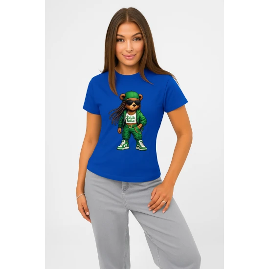 Moteriški mėlyni marškinėliai Meškutė PK4023