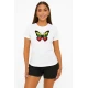 Moteriški balti marškinėliai Drugelis PK4025