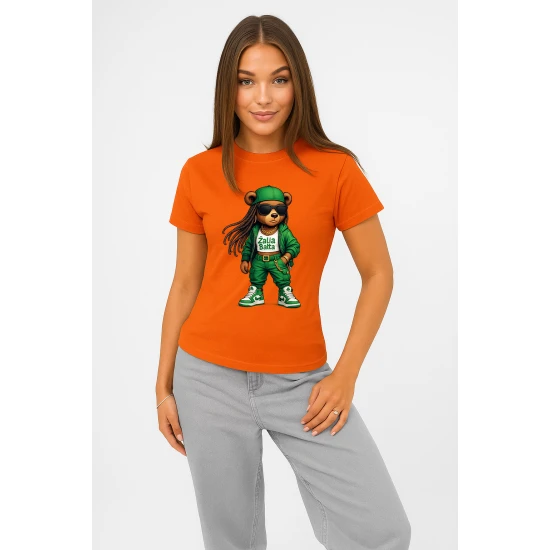 Moteriški oranžiniai marškinėliai Meškutė PK4023
