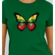 Moteriški tamsiai žali marškinėliai Drugelis PK4025