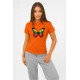 Moteriški oranžiniai marškinėliai Drugelis PK4025