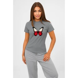 Moteriški pilki marškinėliai Lenkija drugelis