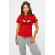 Moteriški raudoni marškinėliai Lenkija drugelis
