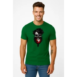 Vīriešu zaļš T-krekls Polija galvaskauss