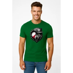 Vīriešu melns T-krekls Polija vilks