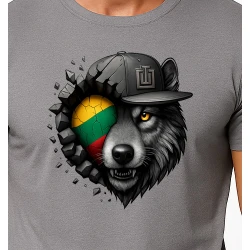 Vyriški pilki marškinėliai Vilkas pilkas