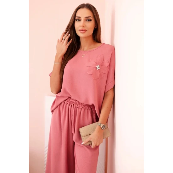 Moteriškas tamsiai rožinis komplektas Loren 31912