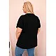 Women's black t-shirt with dark blue detail Day dream 33316