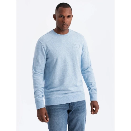 Vyriškas šviesiai mėlynas megztinis Montecarl V3 OM-SSNZ-0163