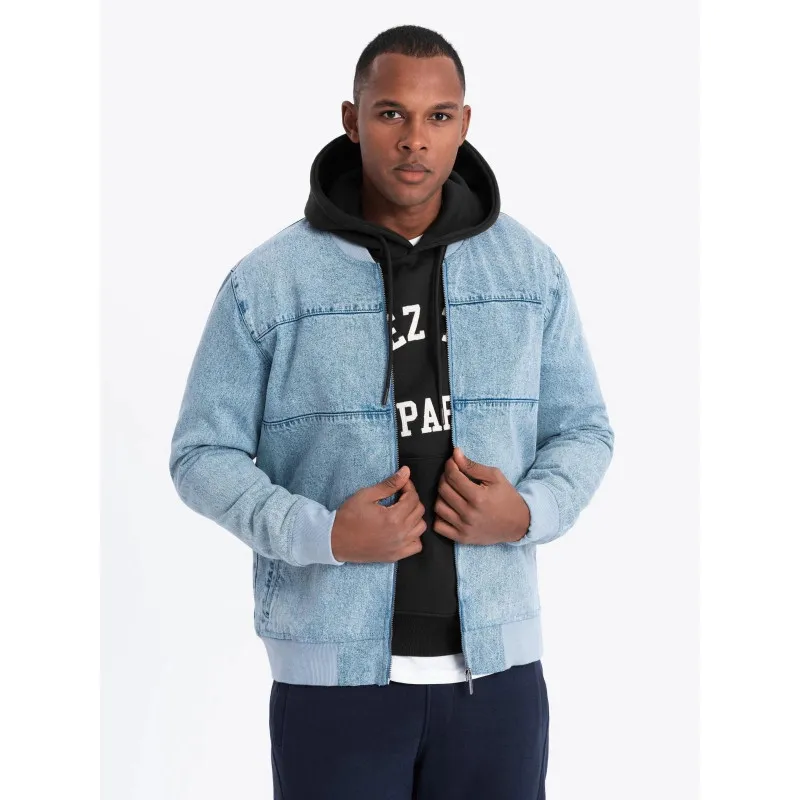 Men's bomber jacket in blue Norvi V3 OM-JADJ-0163