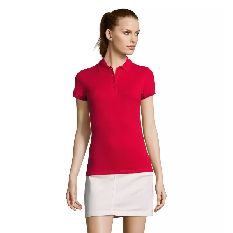 Moteriški raudoni polo marškinėliai Passion PK11343
