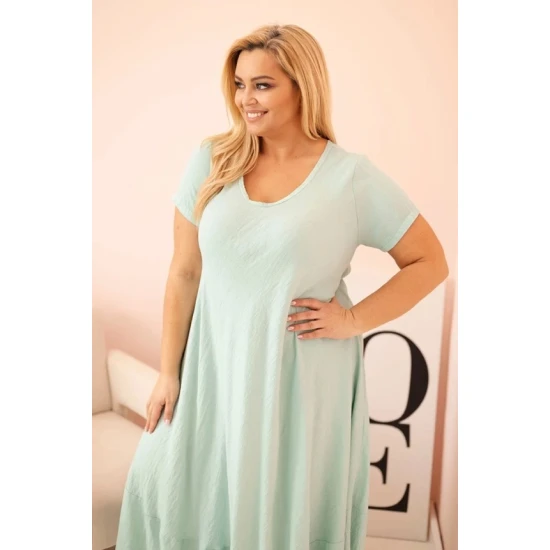 Moteriška mėtinė suknelė Gala PLIUS dydžio suknelės