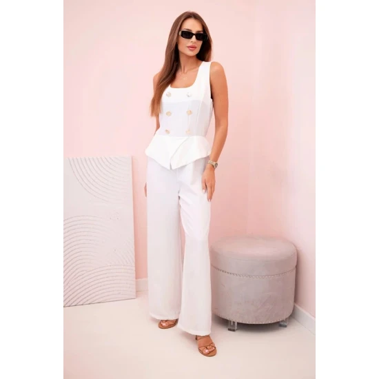 Moteriškas baltos spalvos kombinezonas Brook Kombinezonai