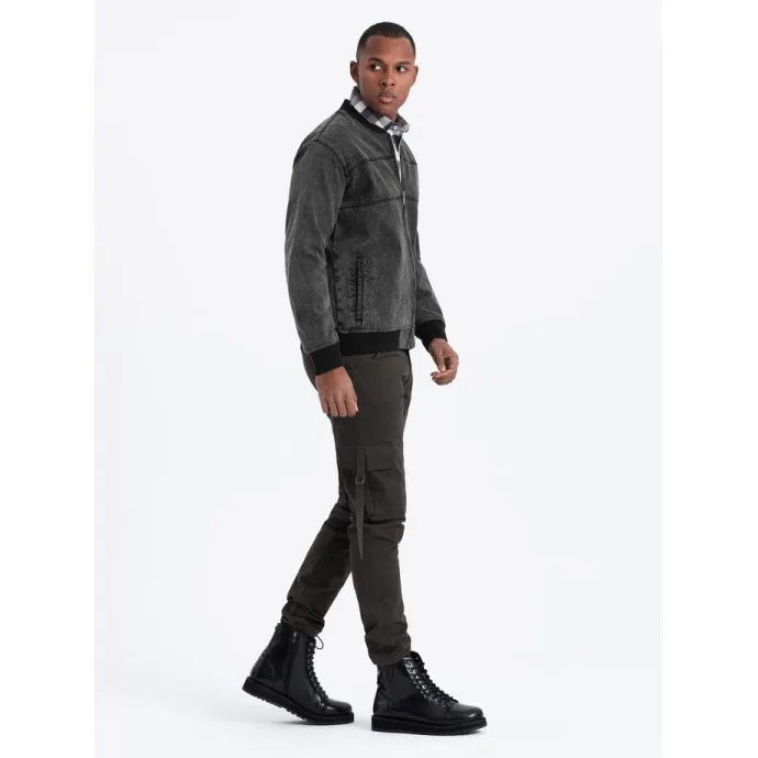 Men's bomber jacket in black Norvi V2 OM-JADJ-0163
