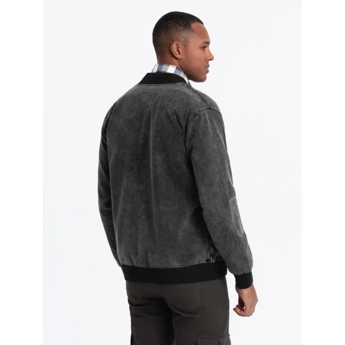 Men's bomber jacket in black Norvi V2 OM-JADJ-0163