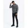 Men's bomber style grey jacket Norvi V1 OM-JADJ-0163