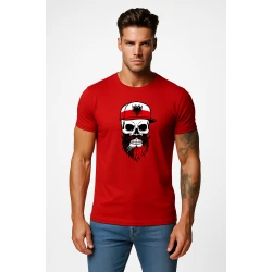 Vīriešu sarkans krekls Polija galvaskausa cepure