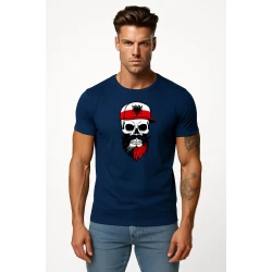 Vīriešu tumši zils krekls Polija galvaskausa cepure