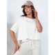Moteriški oversize tipo balti marškinėliai Eling Marškinėliai